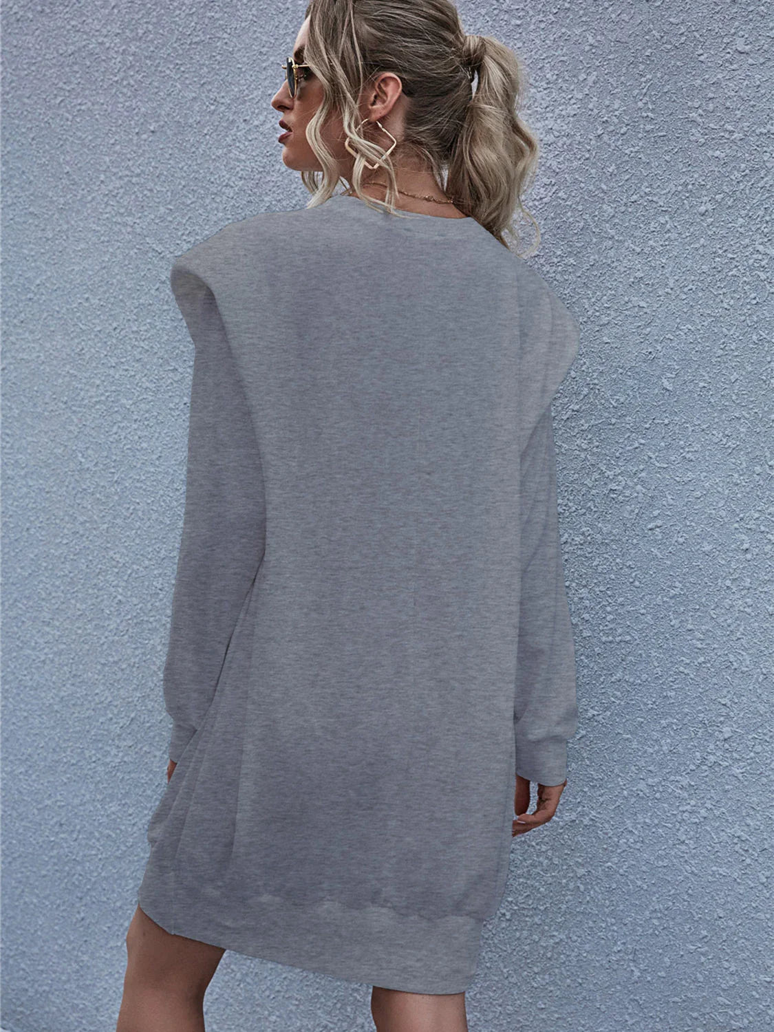 Round Neck Long Sleeve Mini Dress - Southern Shores Clothing