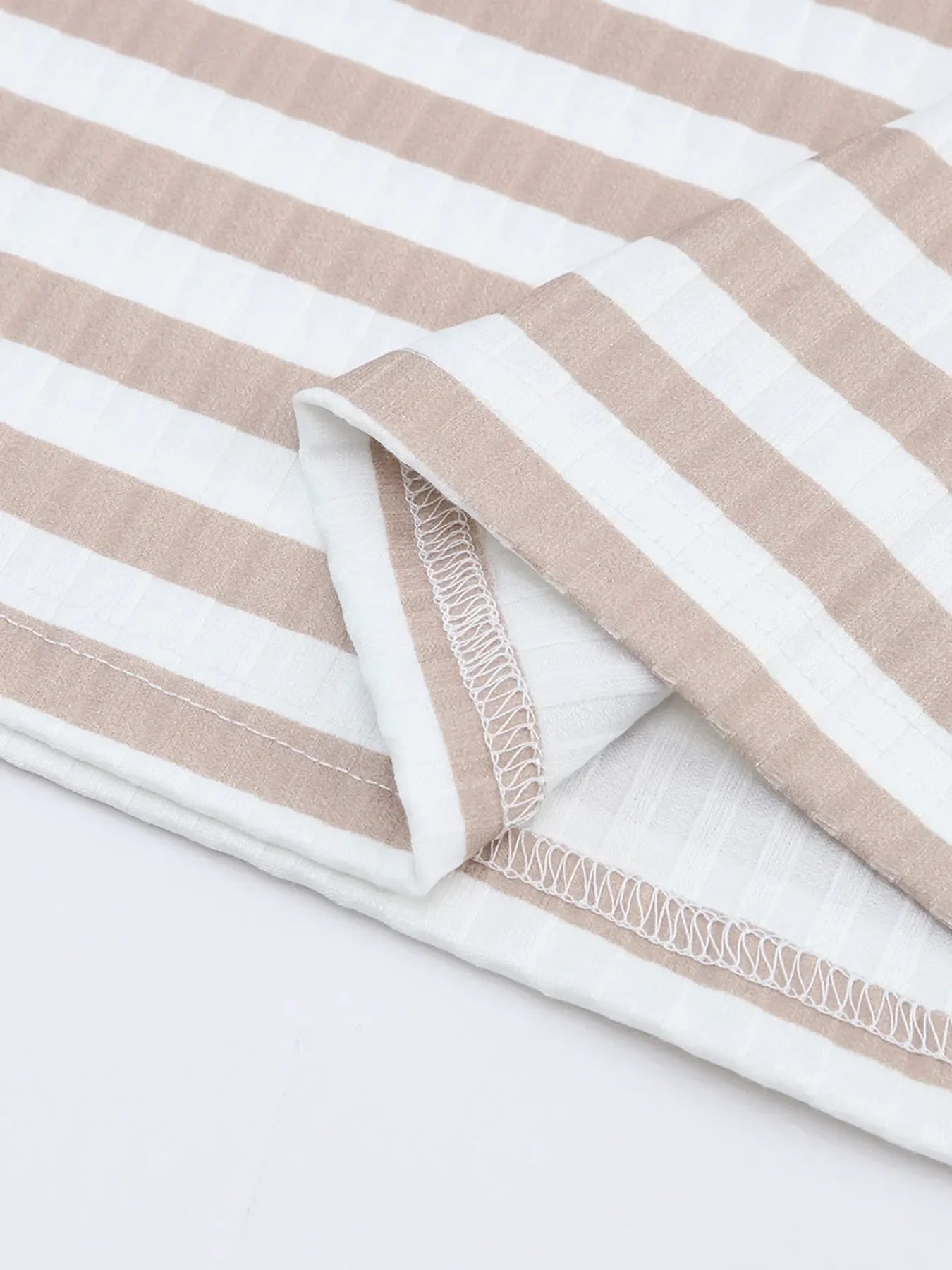 Striped Textured Knit Long Sleeve Tee - Southern Shores Clothing