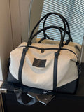Canvas Leather Trim Travel Duffel Bag Overnight - Southern Shores Clothing