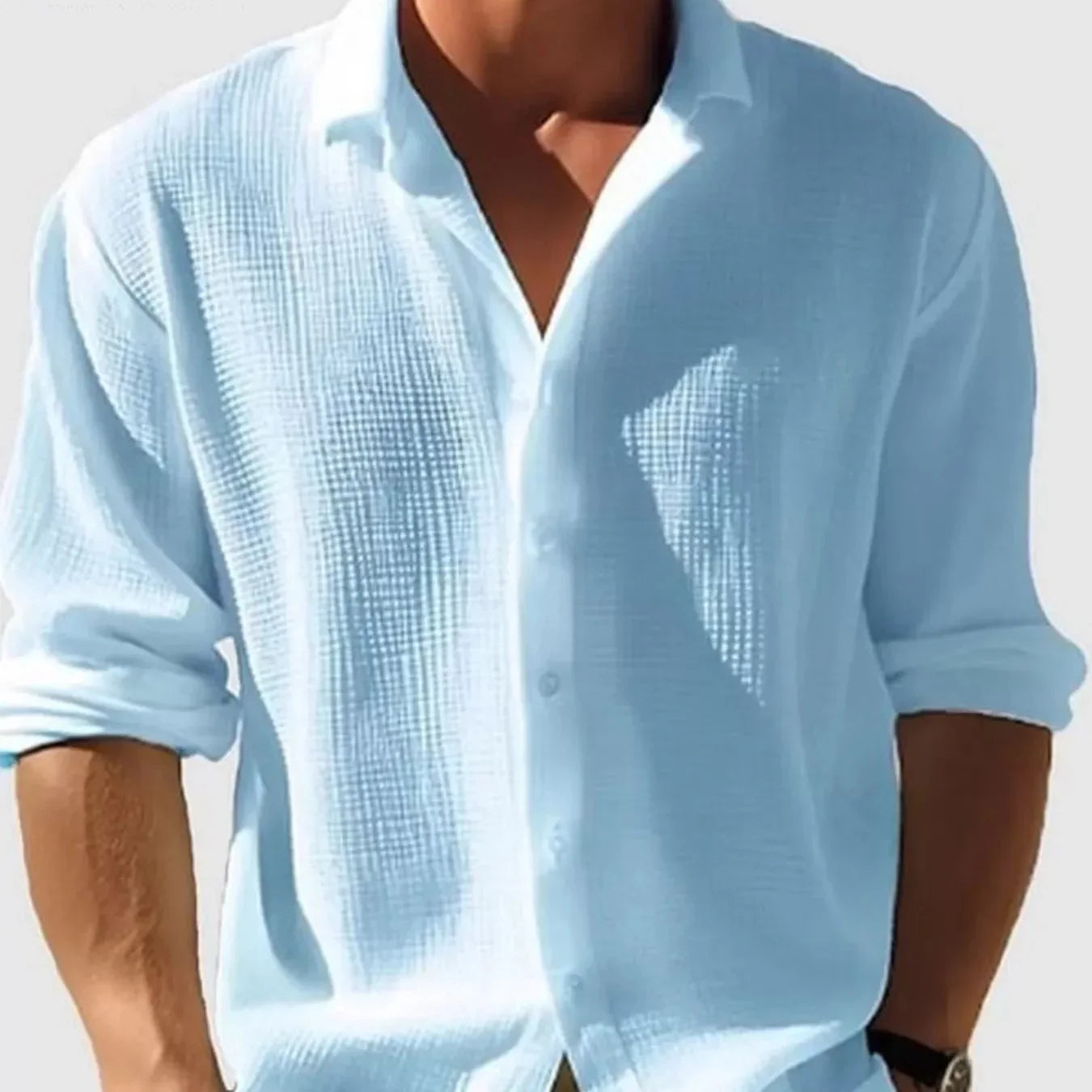 Plus Size Cotton Button Up Long Sleeve Shirt - Southern Shores Clothing