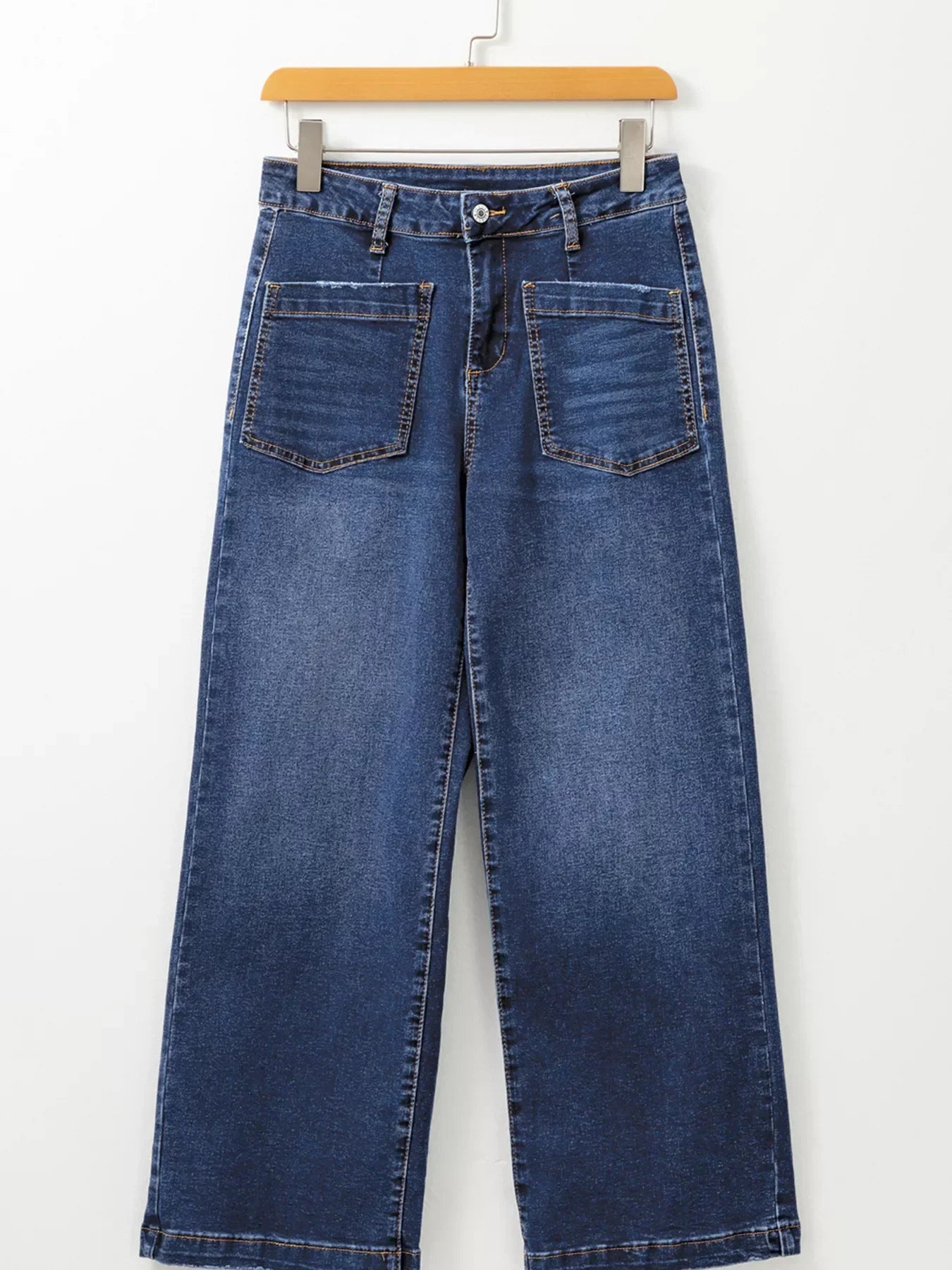 Coastal Denim Patch Pocket Shift Jeans With Pockets - Southern Shores Clothing