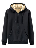 Plus Size Fleece Lined Zip Hoodie With Drawstring Pockets - Southern Shores Clothing