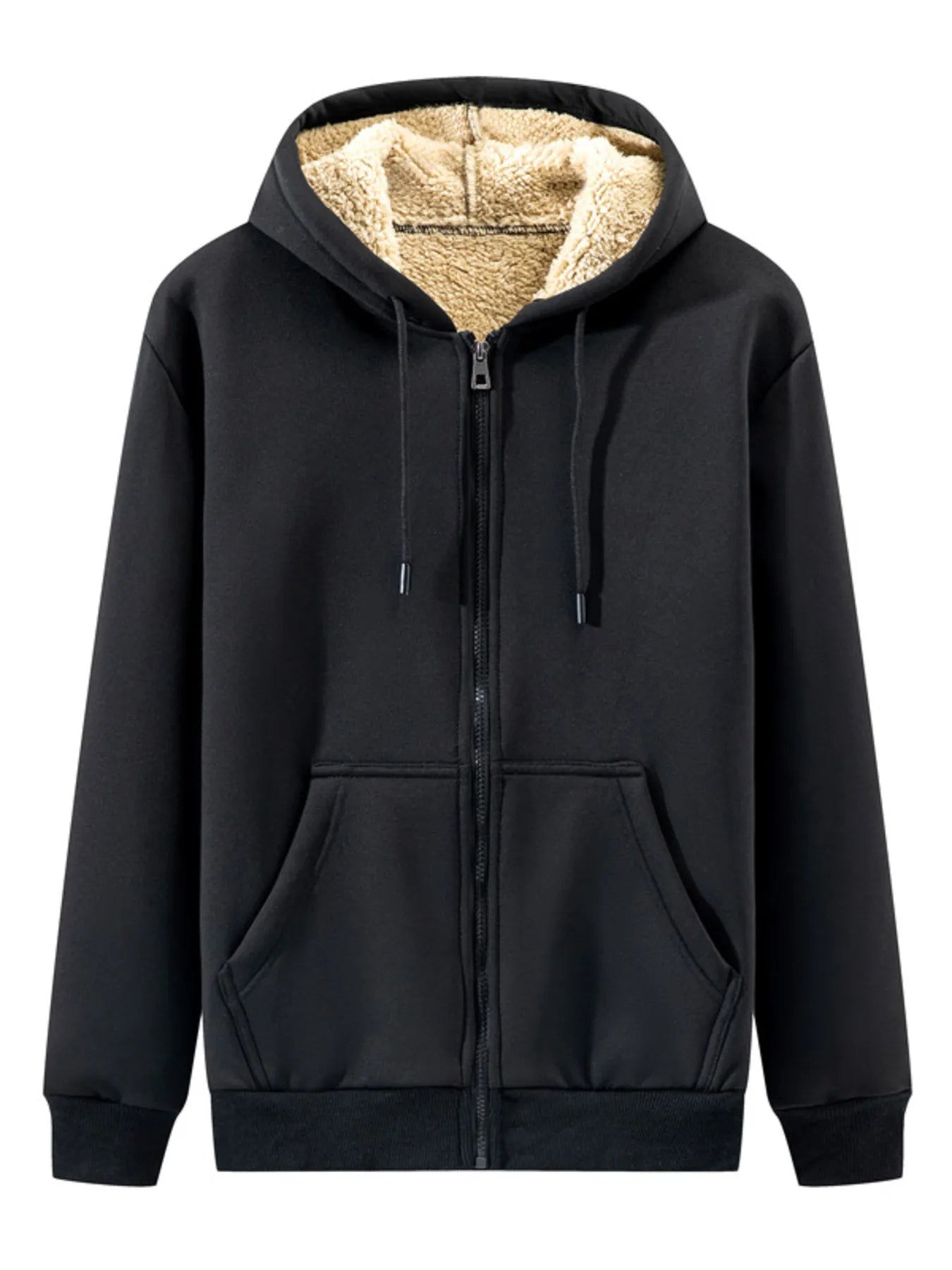 Men's Plus Size Fleece Lined Zip-Up Hoodie