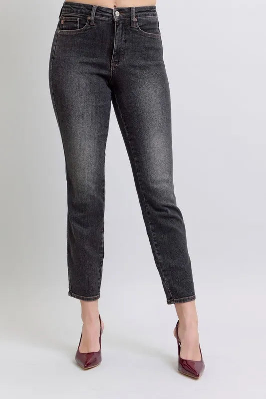 Coastal Judy Blue Mid Rise Tummy Control Slim Jeans