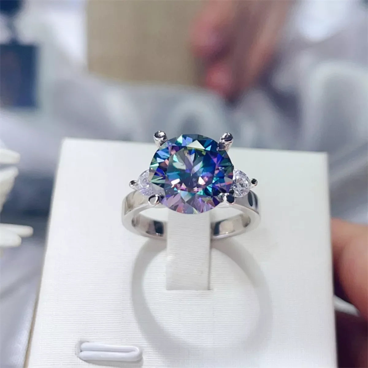 5 Carat Moissanite Sterling Silver Ring Coastal Glow - Southern Shores Clothing