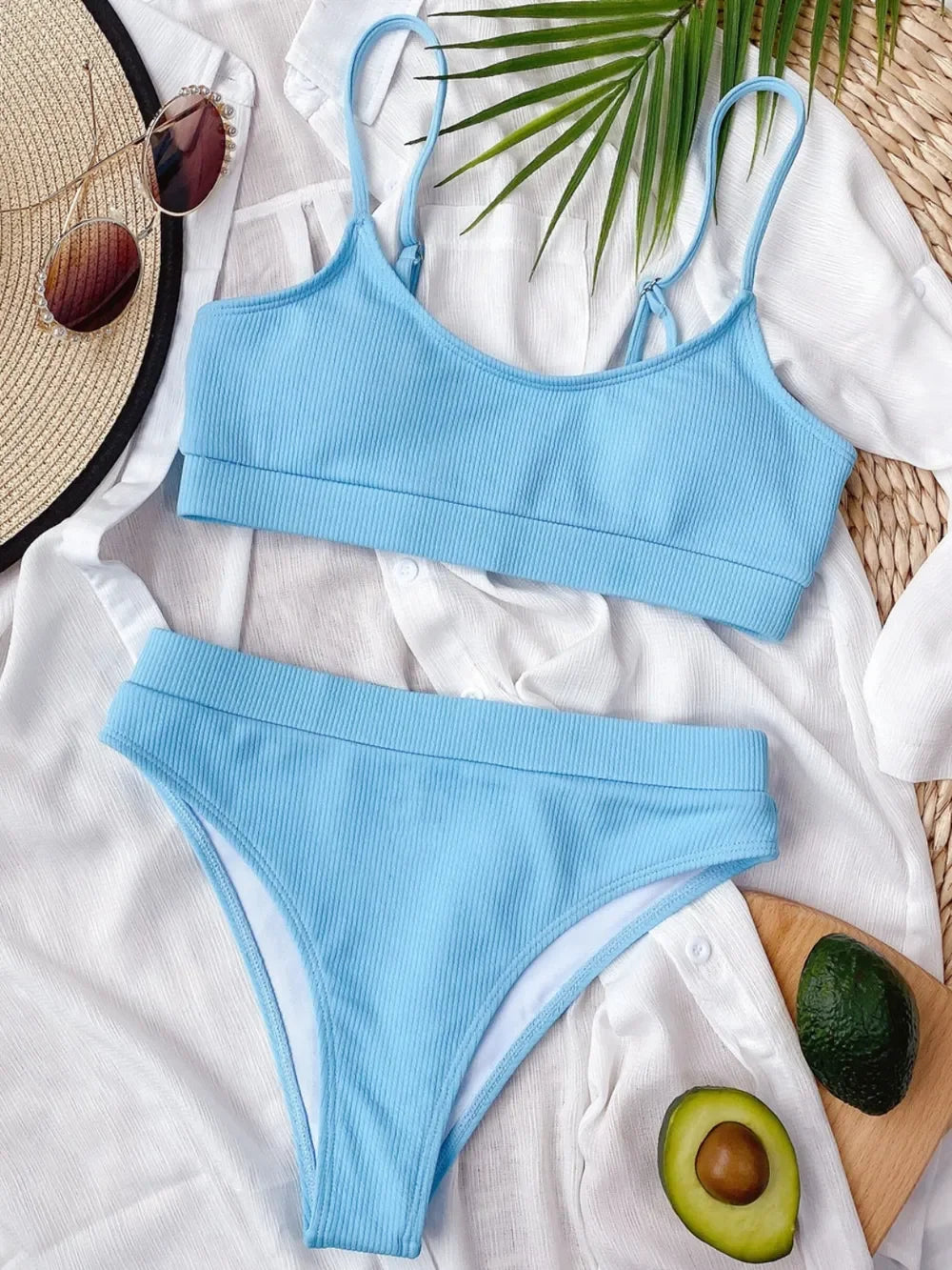 Scoop Neck Spaghetti Strap Two-Piece Swim Set Removable Padding - Southern Shores Clothing