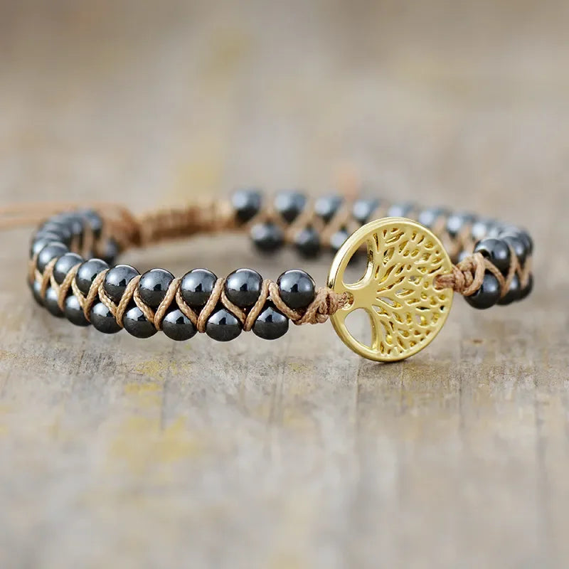 Adjustable Alloy Natural Stone Braided Bracelet Classic - Southern Shores Clothing