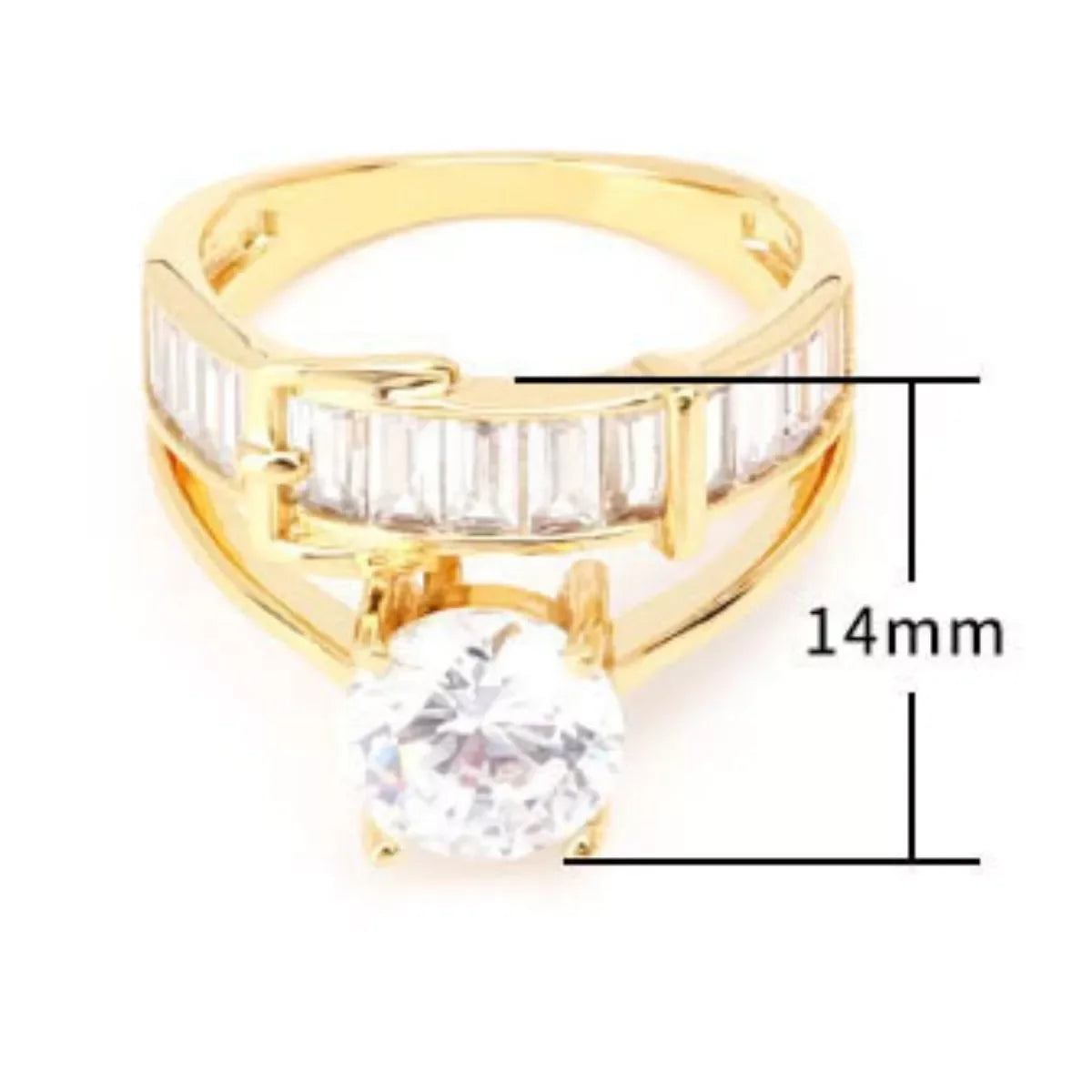 18K Gold Plated Zircon Ring With Slim Band Coastal Shine - Southern Shores Clothing