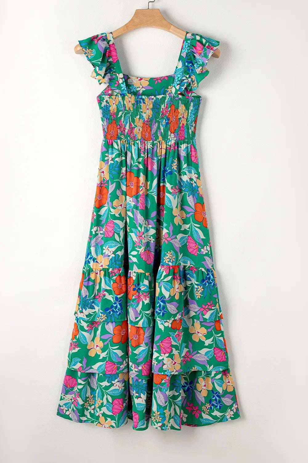 Printed Tiered Ruffled Sleeveless Maxi Dress - Southern Shores Clothing