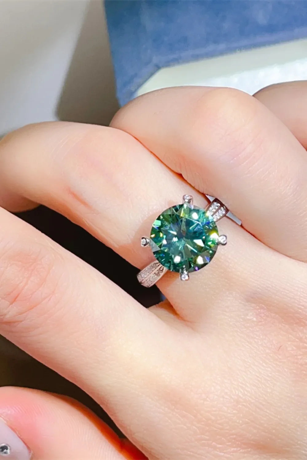 5 Carat Moissanite Platinum-Plated Silver Ring - Southern Shores Clothing