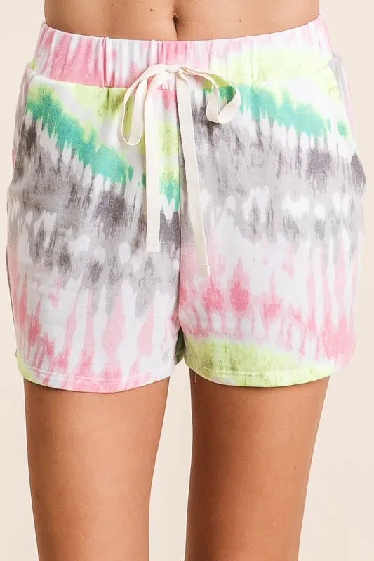 Southern Shores Women's Tie Dye Print Shorts with Drawstring