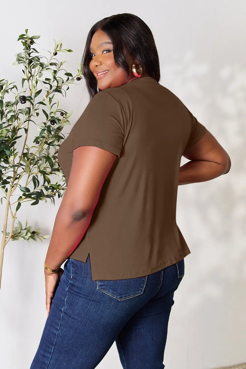 Plus Size Round Neck Short Sleeve T Shirt - Southern Shores Clothing