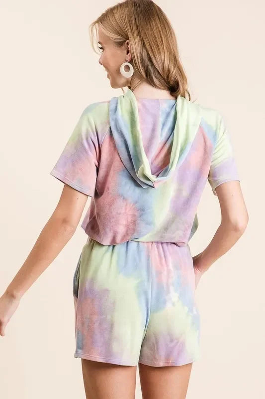 Tie Dye French Terry Shorts With Twill Tape - Southern Shores Clothing