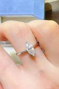 2 Carat Moissanite Platinum Plated Sterling Silver Ring - Southern Shores Clothing