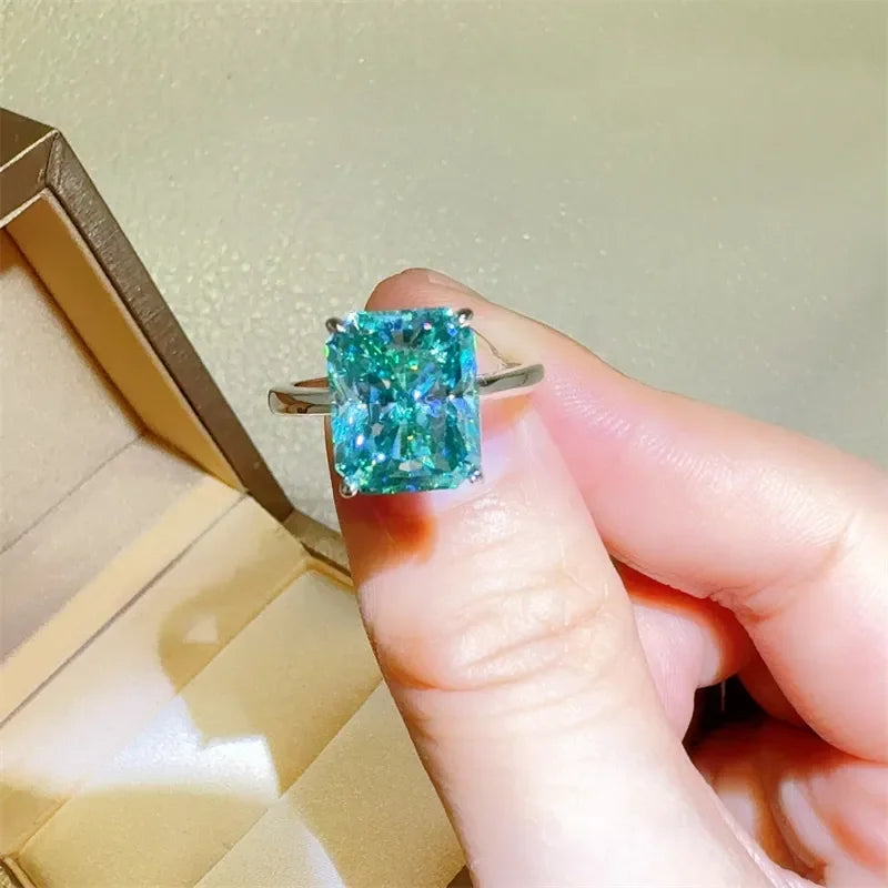 2 Carat Moissanite Rectangle Ring Sterling Silver - Southern Shores Clothing