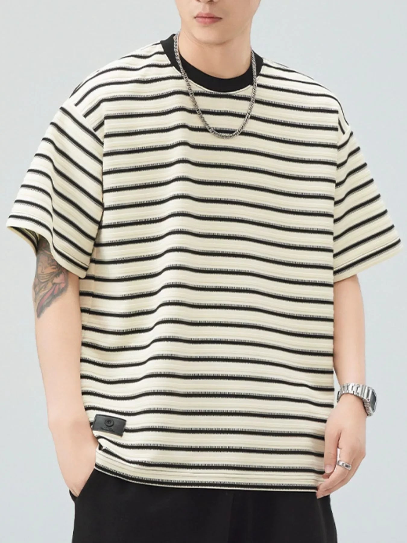 Plus Size Striped Oversized T Shirt With Relaxed Fit - Southern Shores Clothing