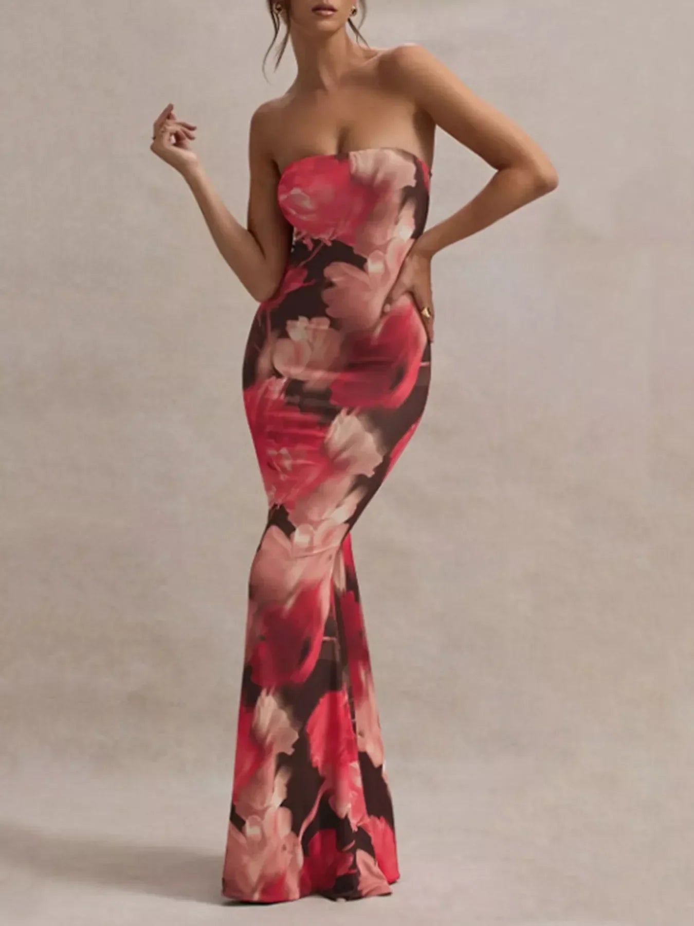 Tube Bodycon Maxi Dress With Split Silhouette - Southern Shores Clothing