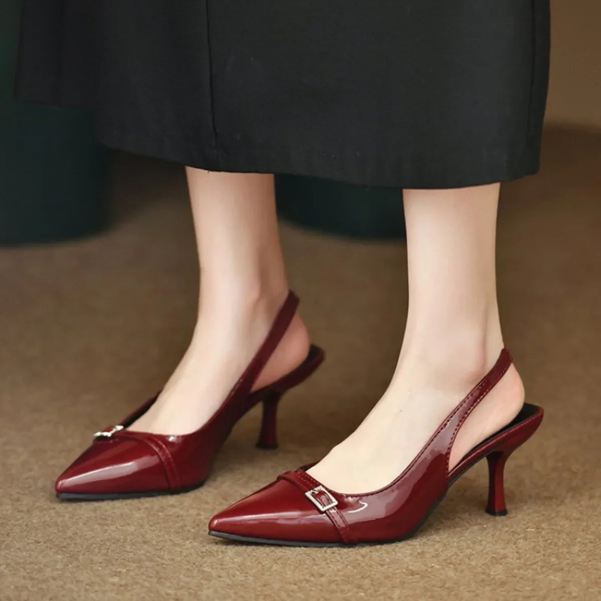 Elegant Pointed Toe Slingback Pumps Low Heel - Southern Shores Clothing