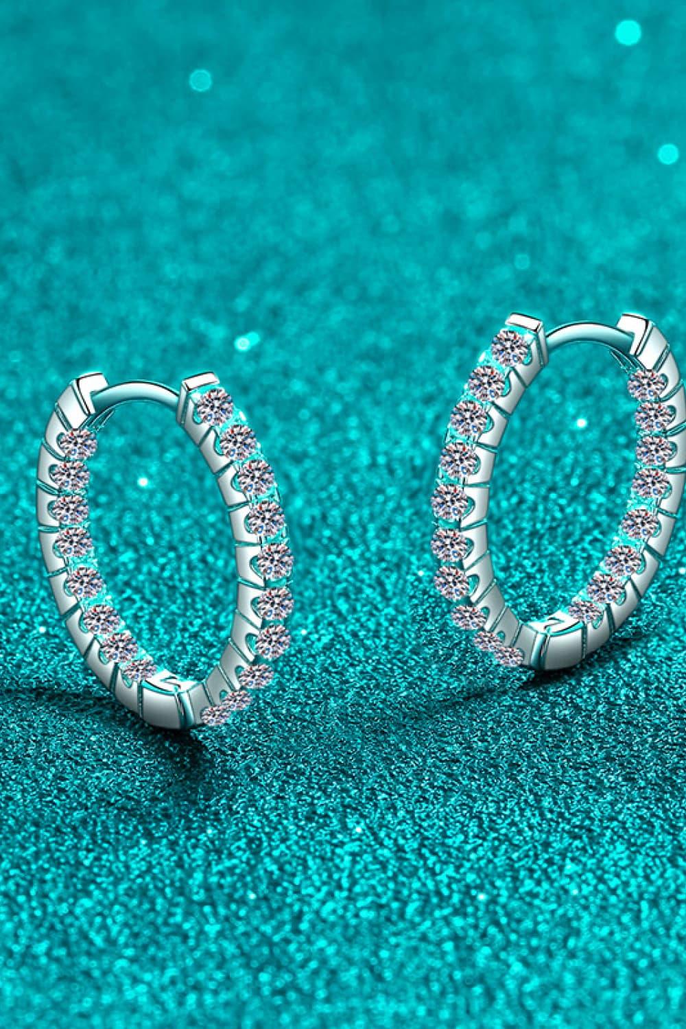 Minimalist Moissanite Sterling Silver Huggie Earrings - Southern Shores Clothing