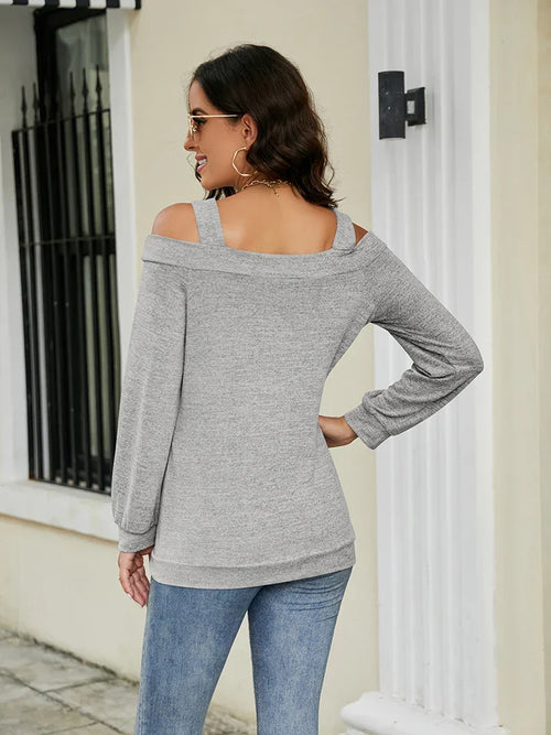Southern Shores Clothing Adult Cold Shoulder Cutout Square Neck Blouse In Cotton Polyester - Southern Shores Clothing