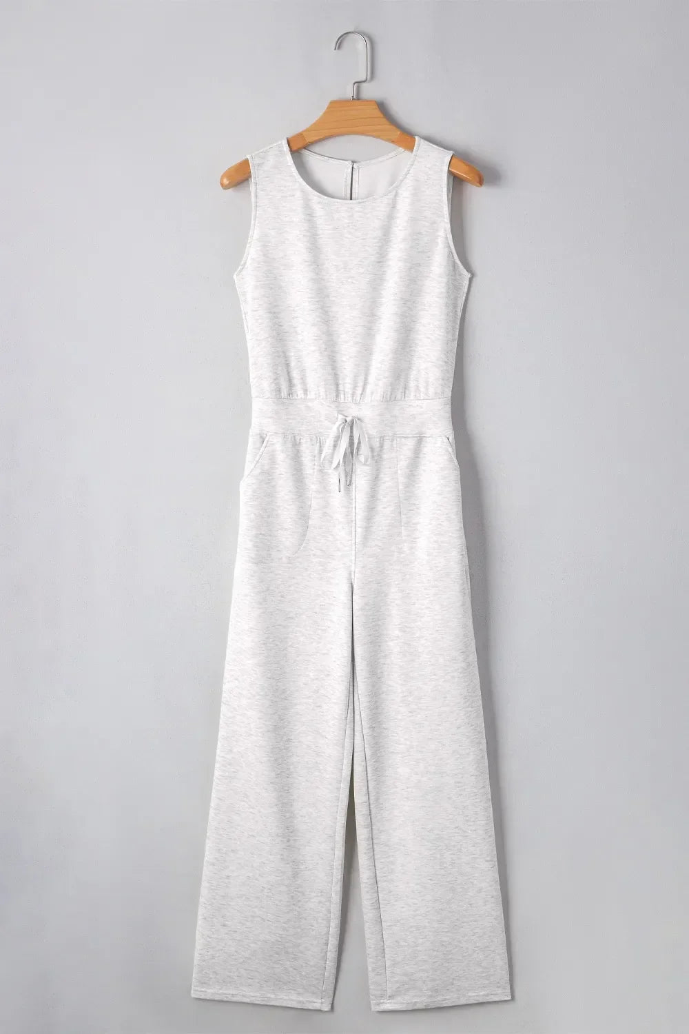 Crew Neck Drawstring High Waist Sleeveless Jumpsuit - Southern Shores Clothing