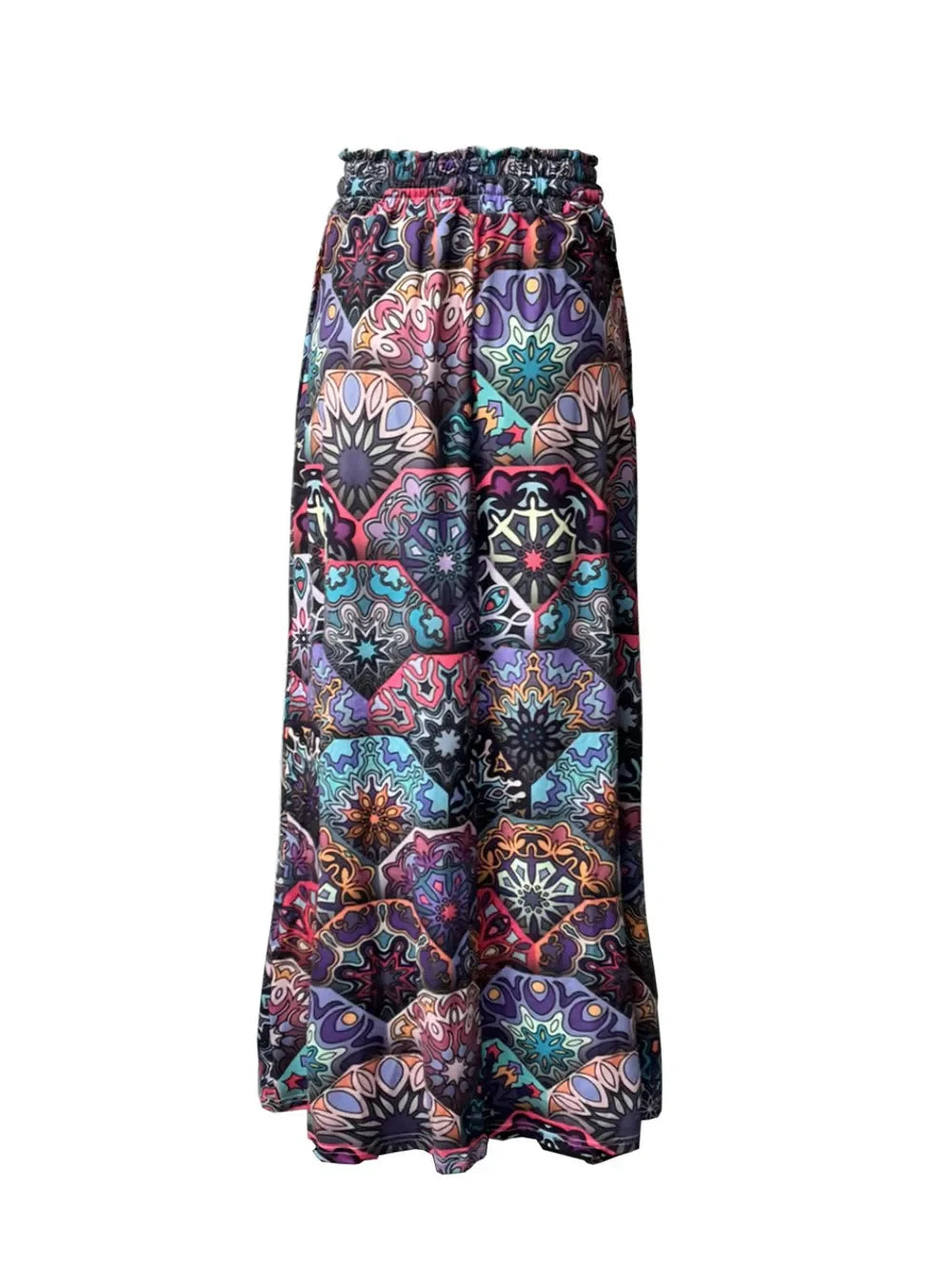 Printed Maxi Skirt With Pockets And Drawstring - Southern Shores Clothing