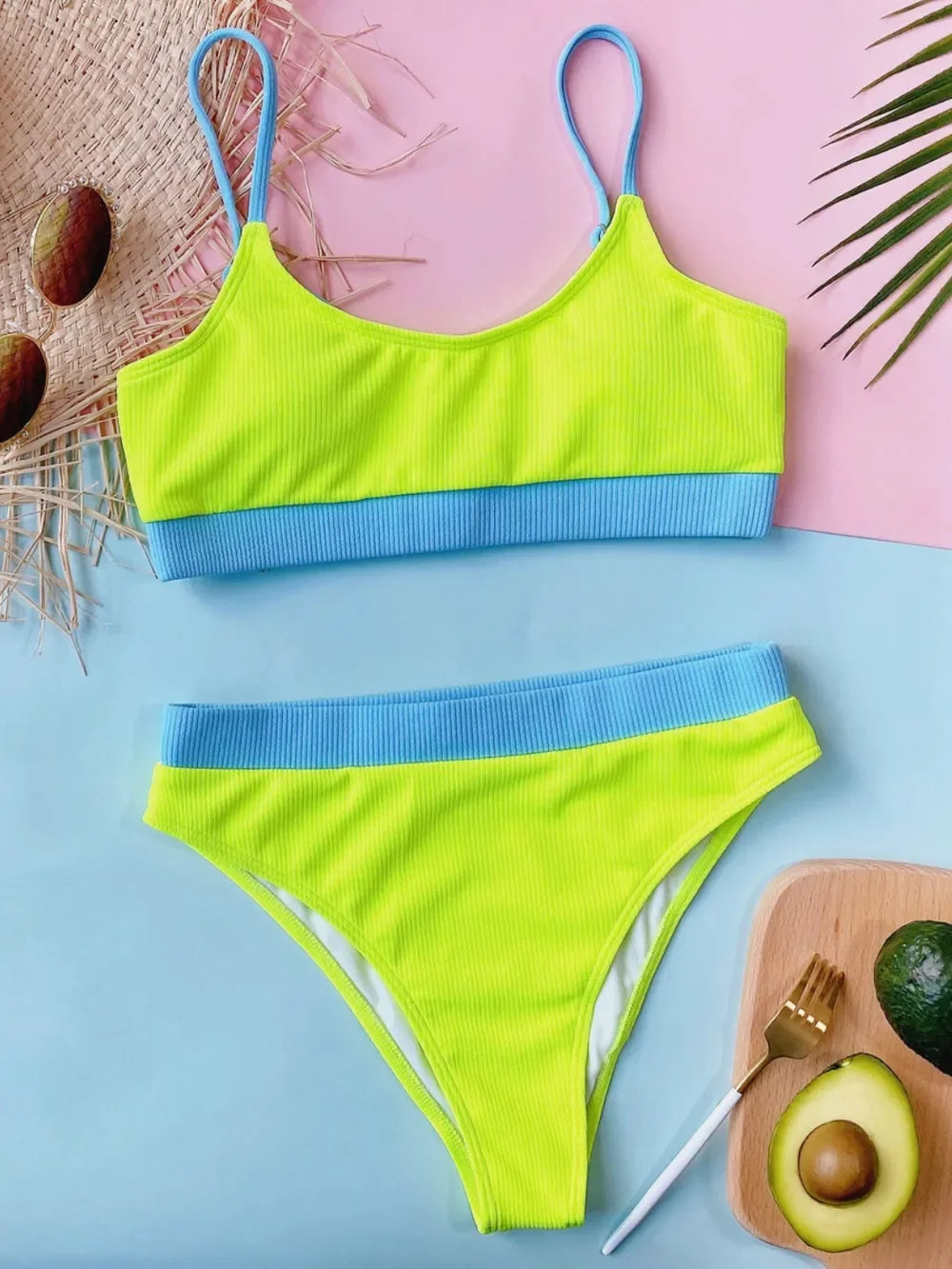Scoop Neck Spaghetti Strap Two-Piece Swim Set Removable Padding - Southern Shores Clothing