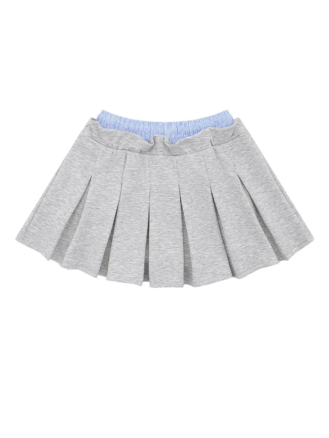Velour Drawstring Pleated Mini Skirt Adjustable Waist - Southern Shores Clothing