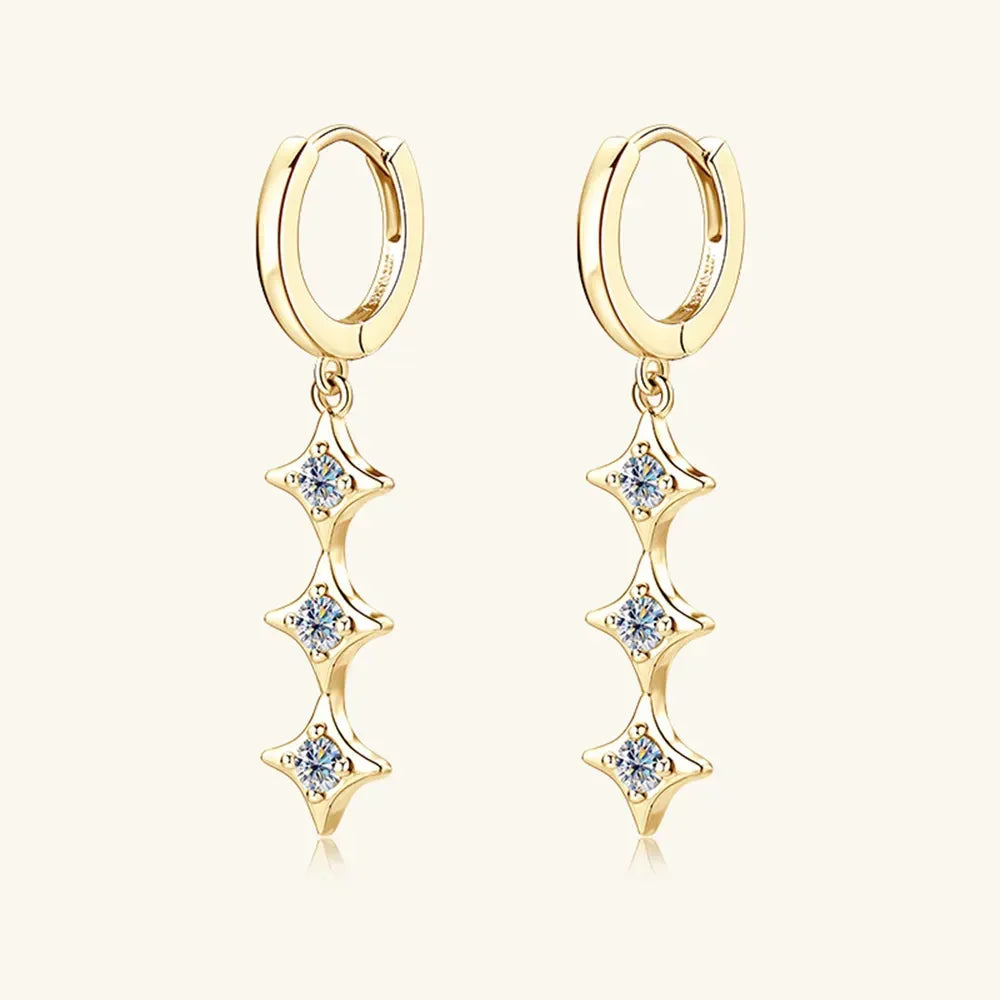 Geometric Moissanite Sterling Silver Earrings - Southern Shores Clothing