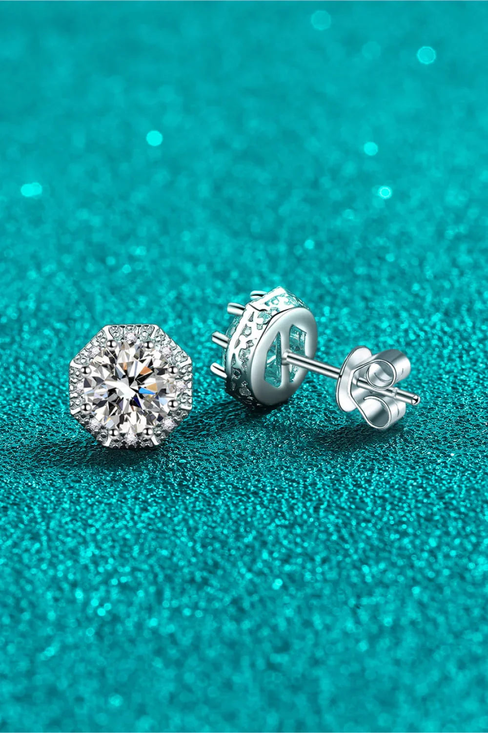 2-Carat Moissanite Sterling Silver Stud Earrings