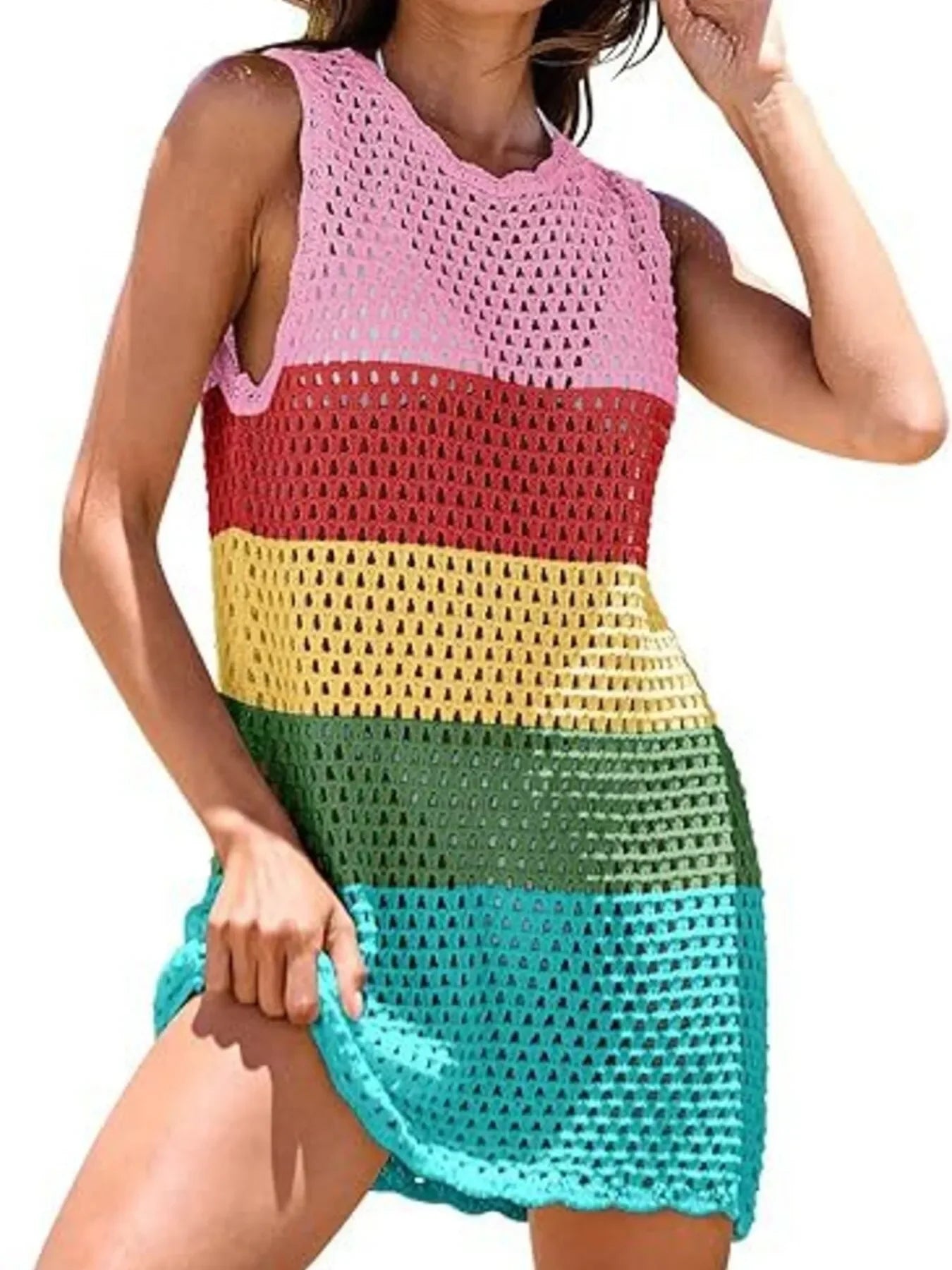Openwork Block Cover Up Breathable Beachwear - Southern Shores Clothing