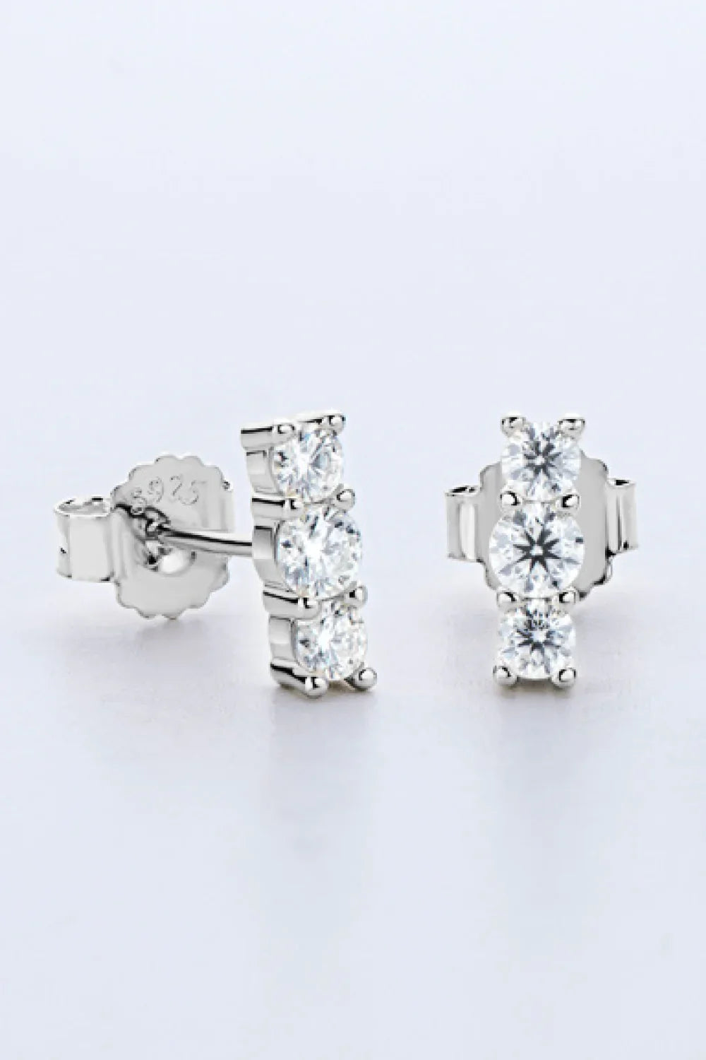 Sterling Silver Moissanite Stud Earrings 0.44 Ct - Southern Shores Clothing