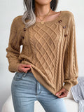 Cozy Decorative Button Cable-Knit Sweater - Southern Shores Clothing