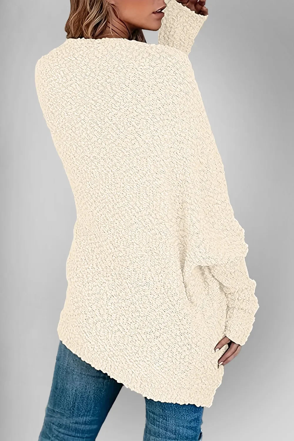 Pocketed Open Front Long Sleeve Cardigan With Stretch - Southern Shores Clothing