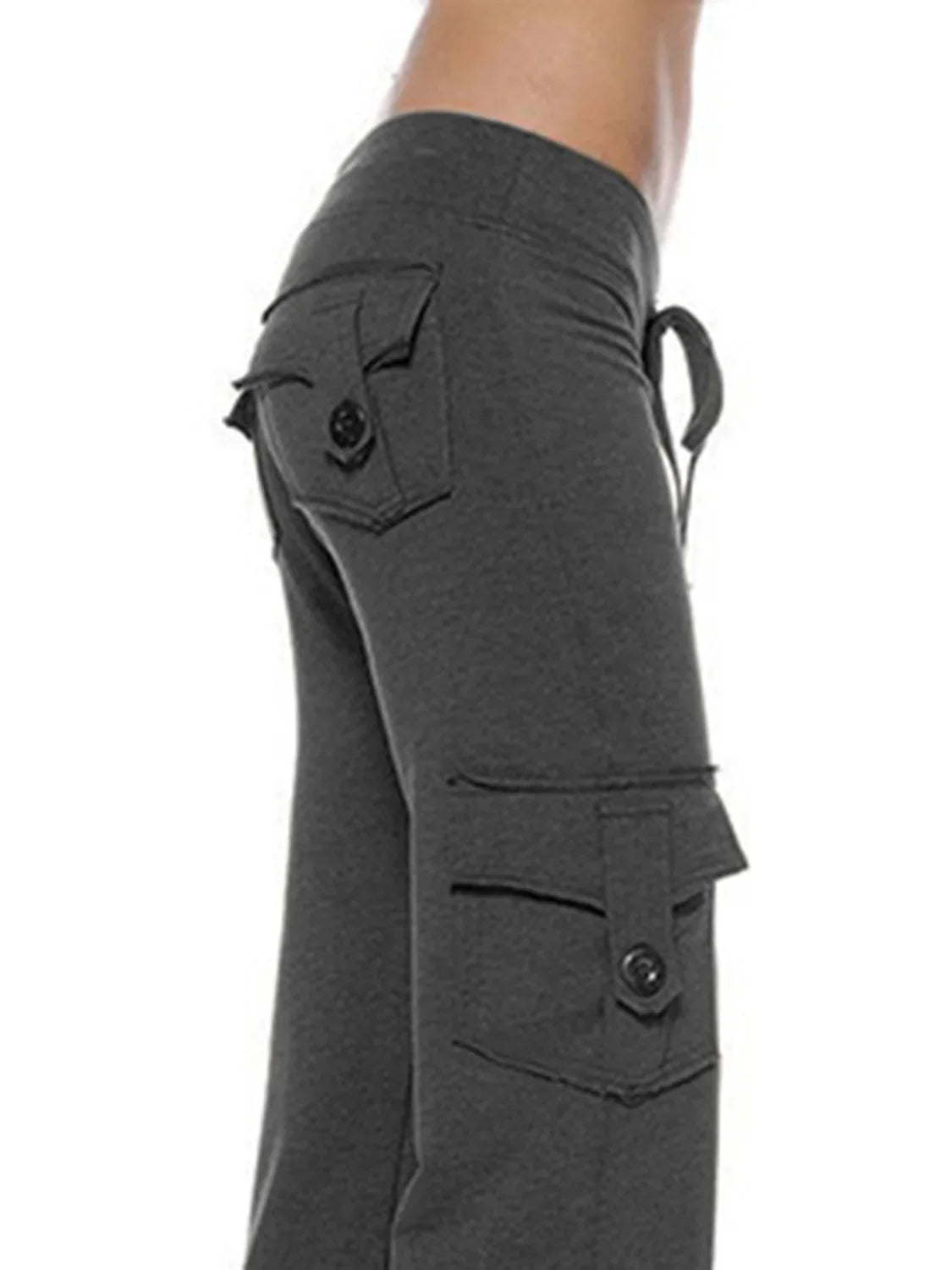 Mid Waist Drawstring Pants With Pockets For Everyday Wear - Southern Shores Clothing