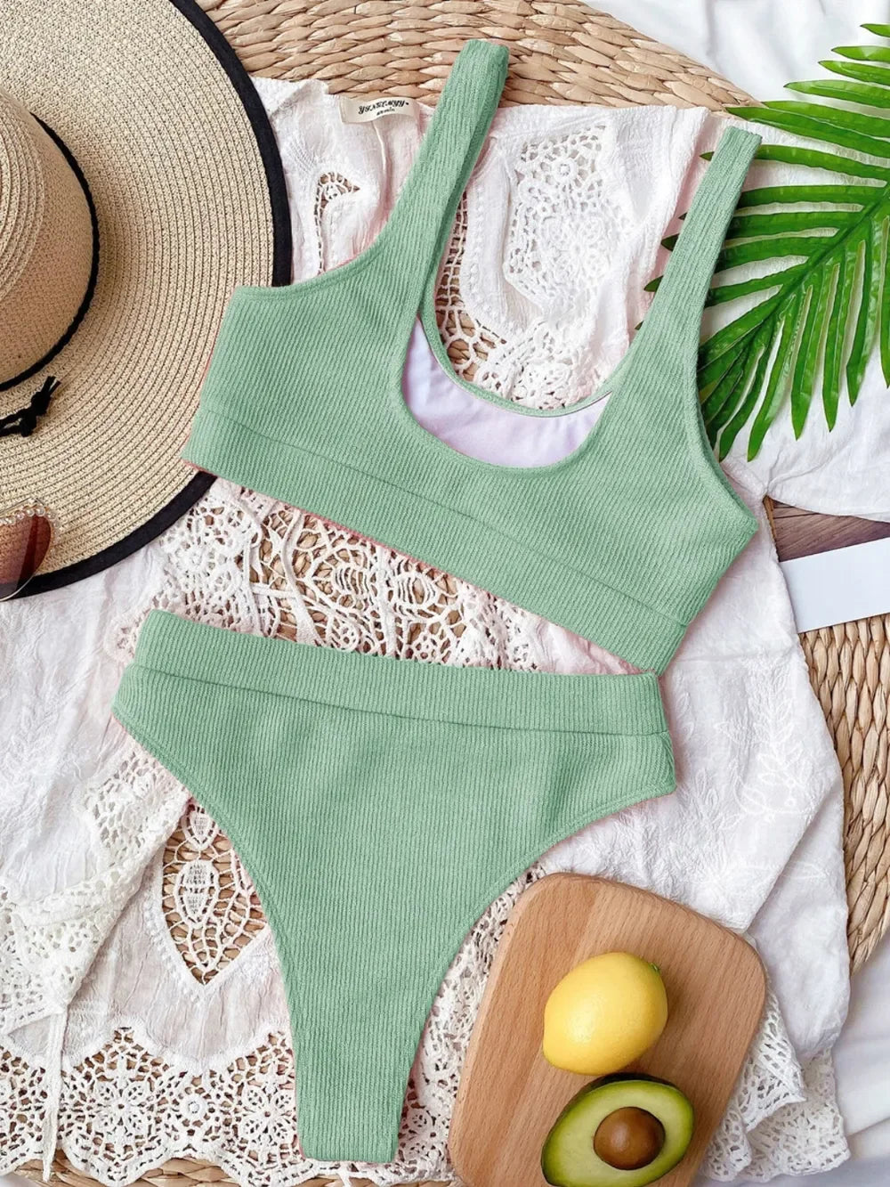 Scoop Neck Wide Strap Two-Piece Swim Set With Removable Padding - Southern Shores Clothing