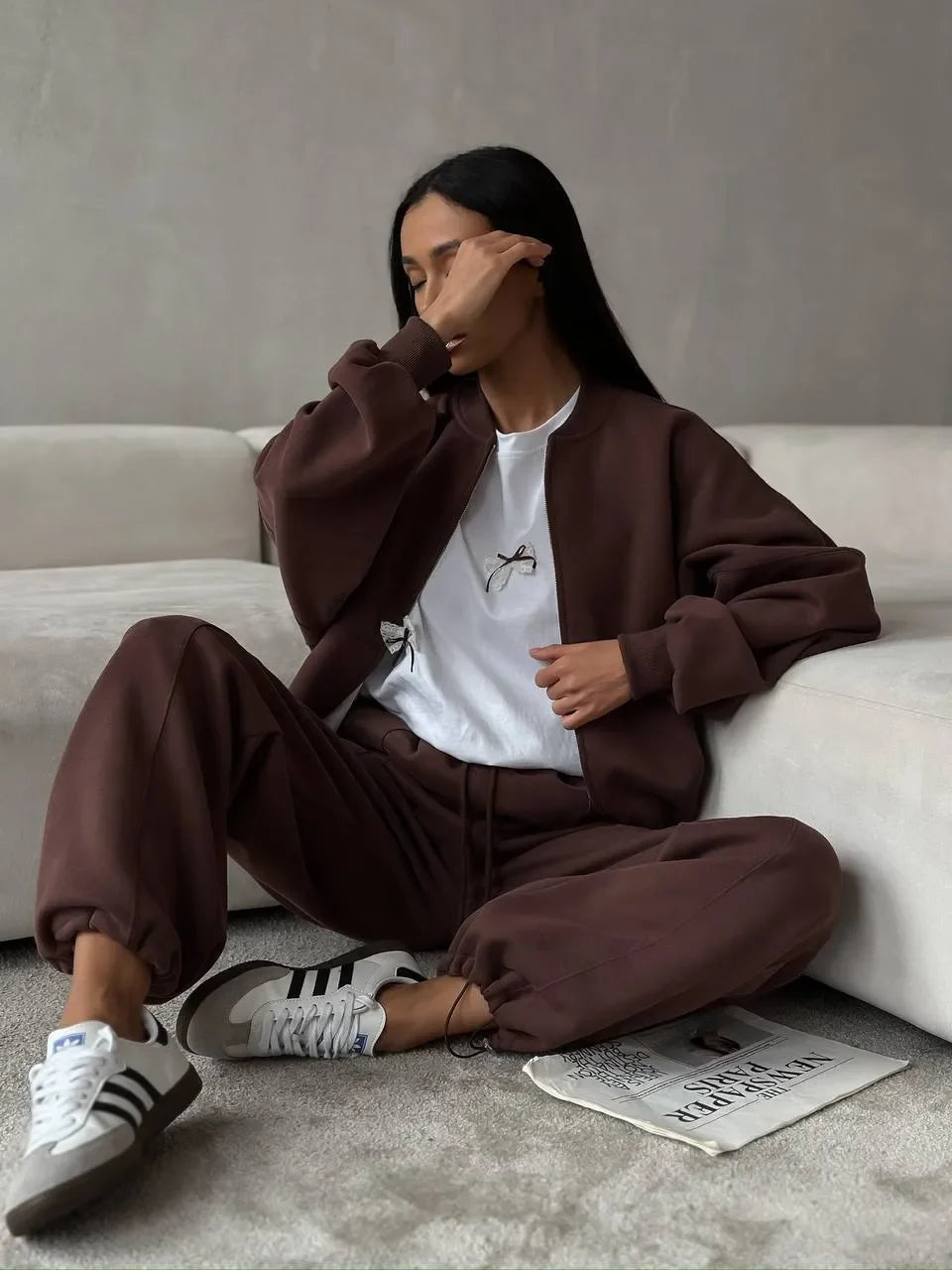 Bow Round Neck Oversized T Shirt With Lace Polyester - Southern Shores Clothing