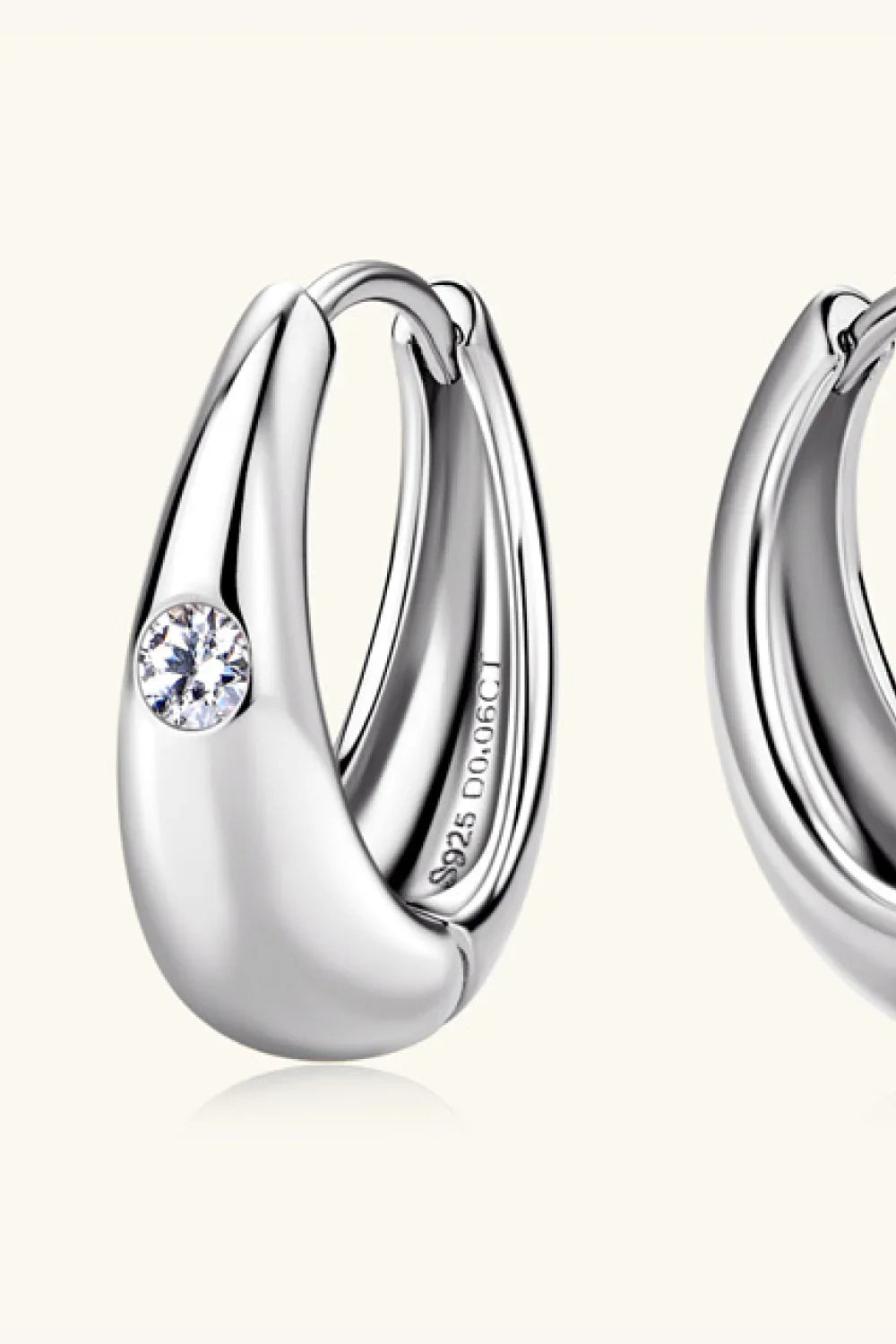 Platinum-Plated Moissanite Sterling Silver Earrings - Southern Shores Clothing