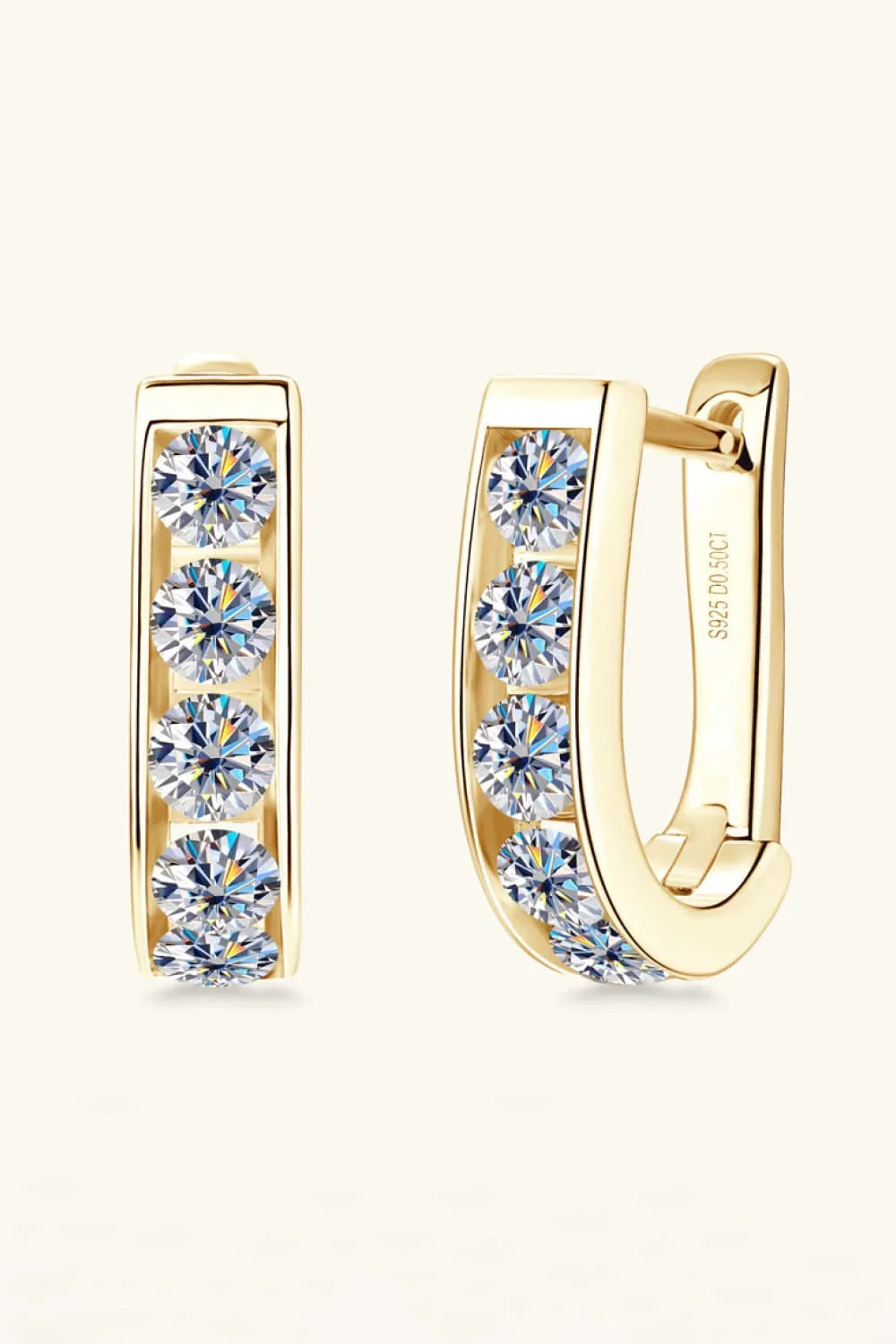 Moissanite Platinum-Plated Sterling Silver Earrings - Southern Shores Clothing