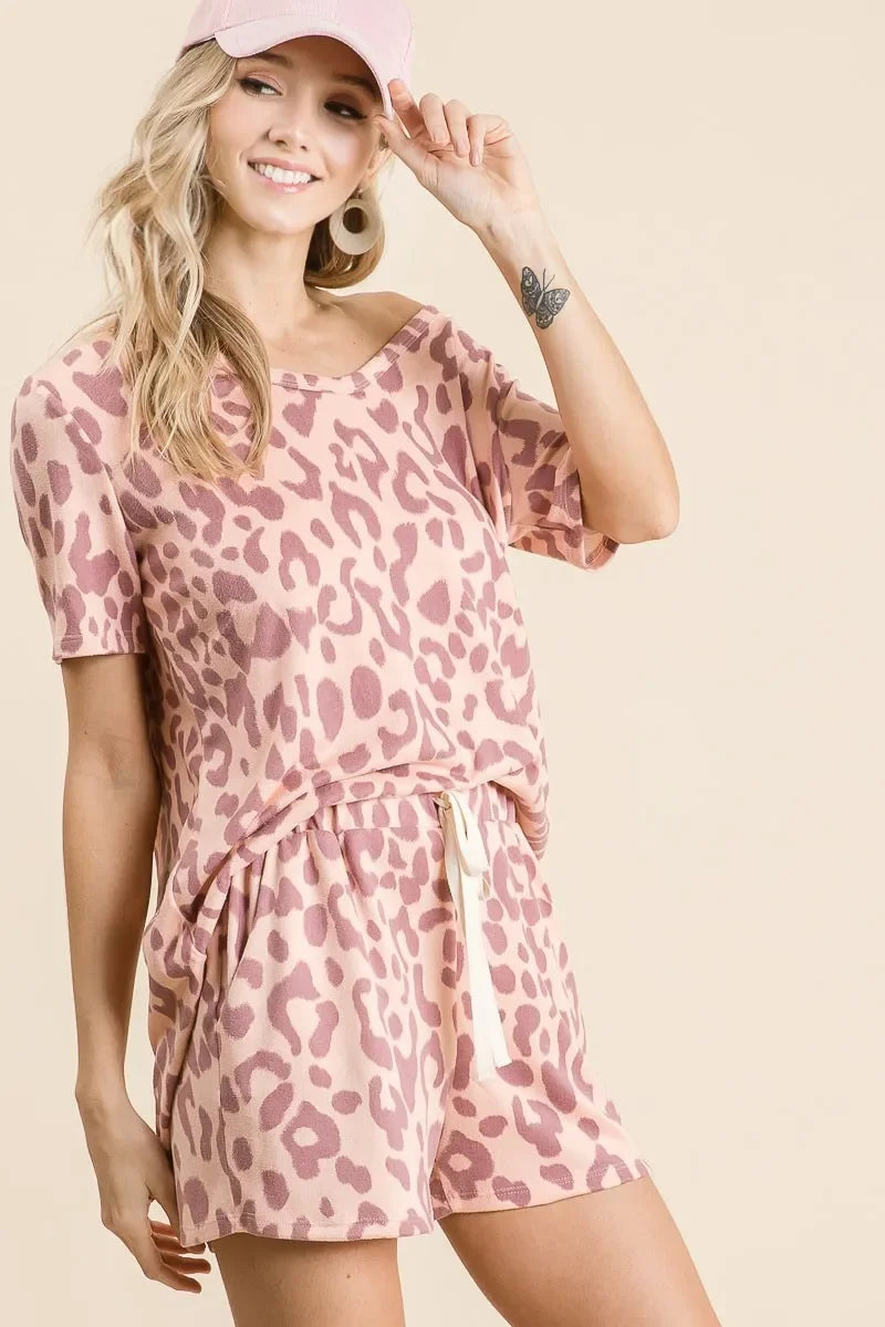 Leopard Print Shorts With Twill Tape Drawstring - Southern Shores Clothing