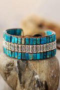 Triple Layer Natural Stone Bracelet With Adjustable Fit - Southern Shores Clothing