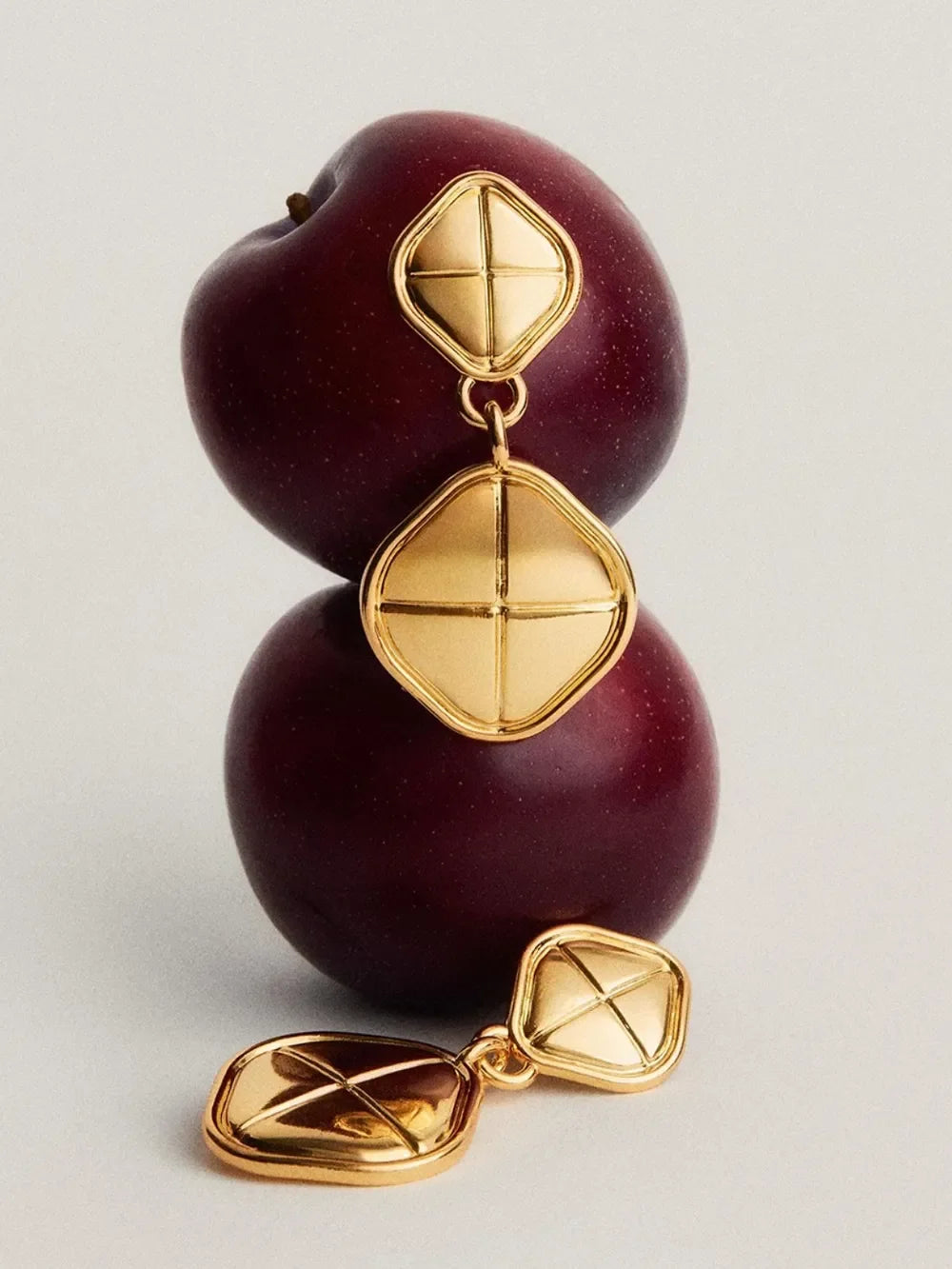18K Gold-Plated Stainless Steel Square Drop Earrings - Southern Shores Clothing