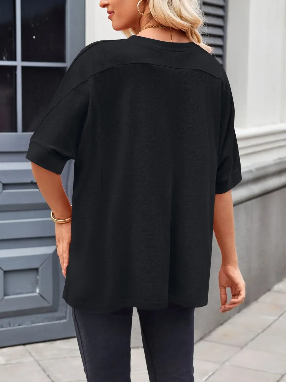 Round Neck Half Sleeve Rayon Blend T Shirt Casual Top - Southern Shores Clothing