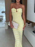 Sweetheart Neck Tube Maxi Dress Flowy Beachwear - Southern Shores Clothing