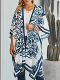 Printed Open Front Swimwear Cover Up One Size - Southern Shores Clothing