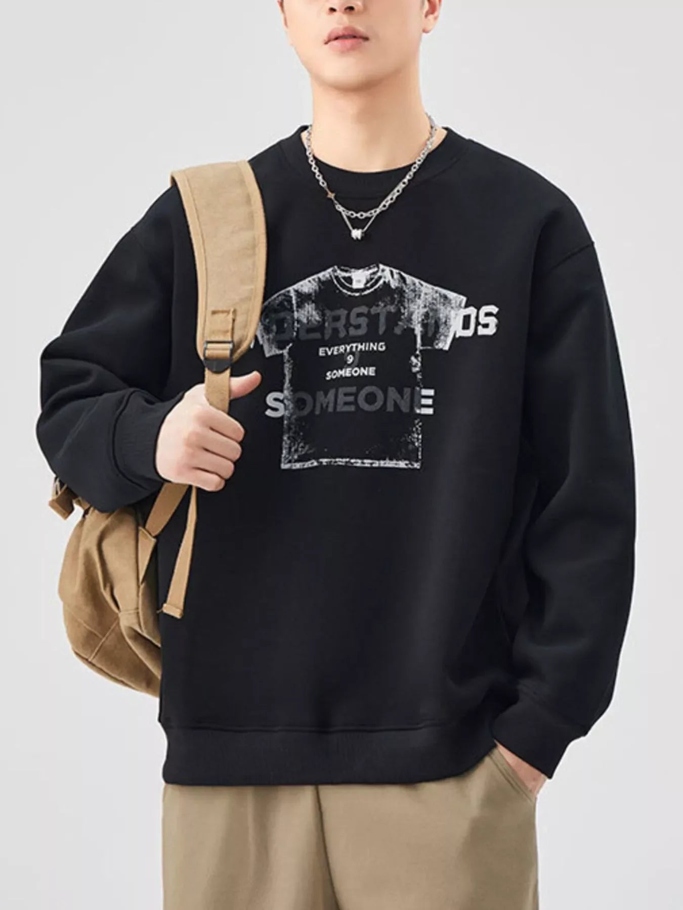 Oversized Plus Size Graphic Crew Neck Sweatshirt
