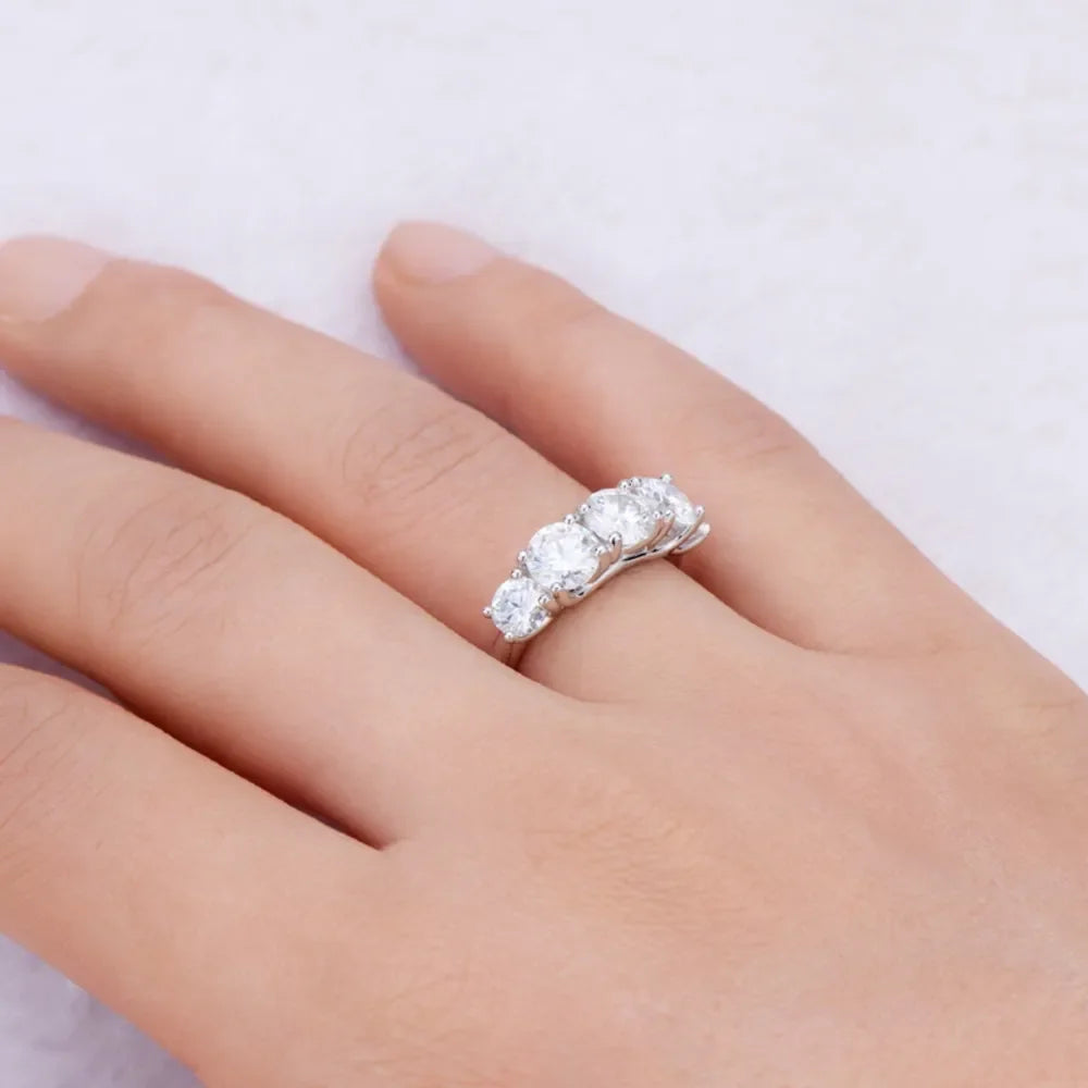 3.6 Carat Moissanite Sterling Silver Ring - Southern Shores Clothing