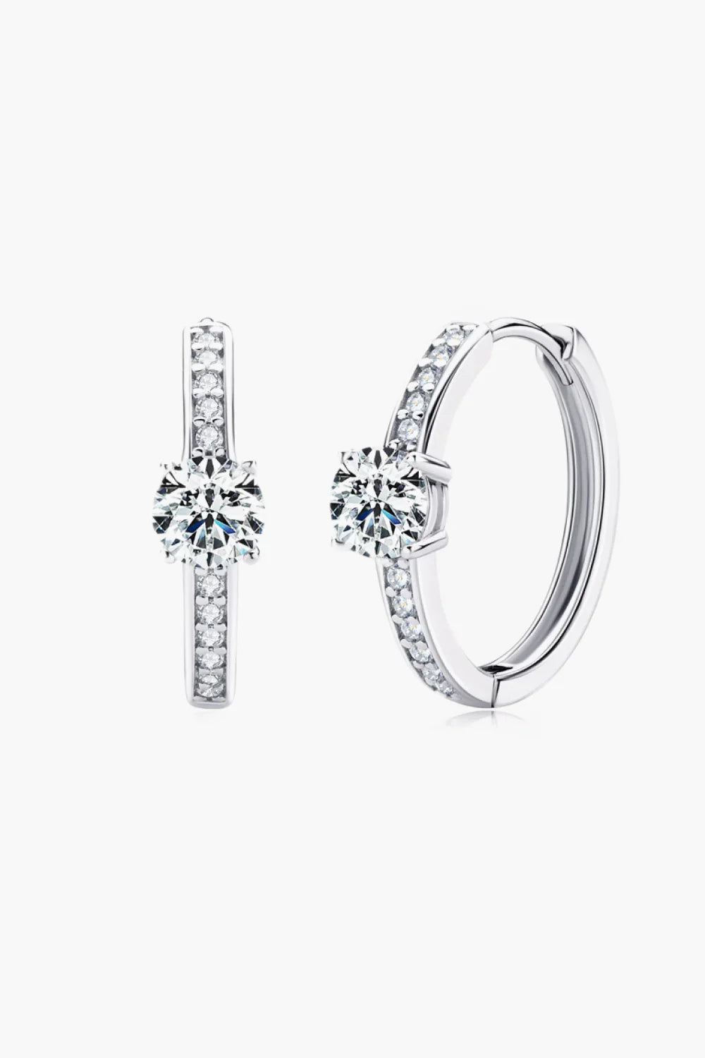 Minimalist Moissanite Platinum Plated Earrings - Southern Shores Clothing