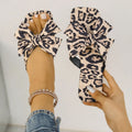 Leopard Print Bow-Tie Open Toe Flats Casual - Southern Shores Clothing
