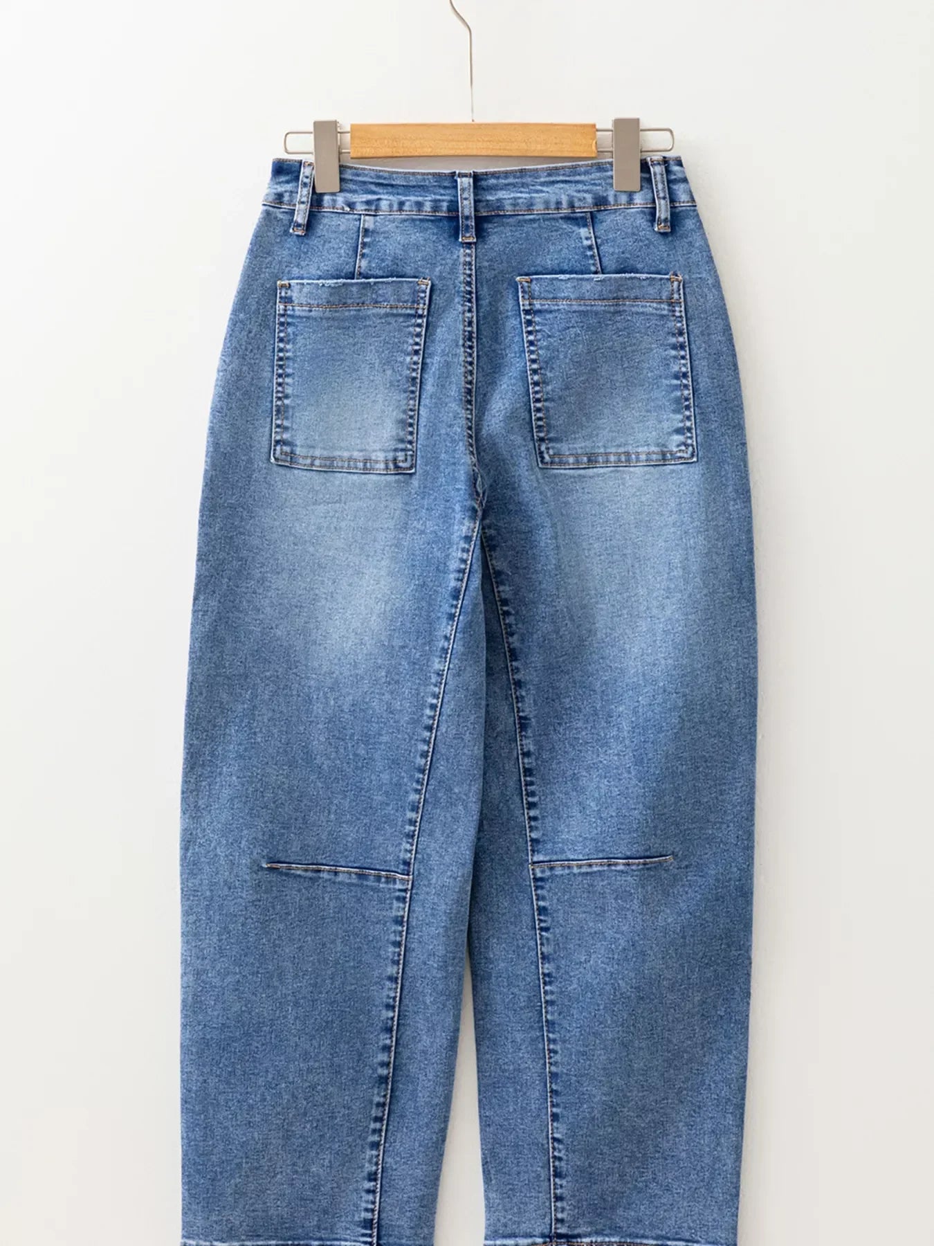 Nautical Seam Detail Loose Fit Stretch Cropped Denim Jeans - Southern Shores Clothing